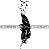 Feather Made Of Birds Art Symbolism Writing School Sports Esporta Team Game Logo Clipart SVG