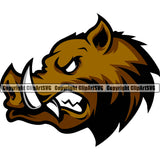 Animal Mascot Color Hogs Design Wild Peeking Angry Pig Boar Razorback Mascot Clipart SVG