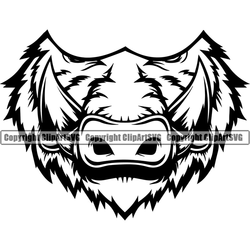Boar Pig Wild Hog Mask Doctor Nurse Face Cover Medical Health Care Virus Sick Mask Graphic Design Logo Clipart SVG