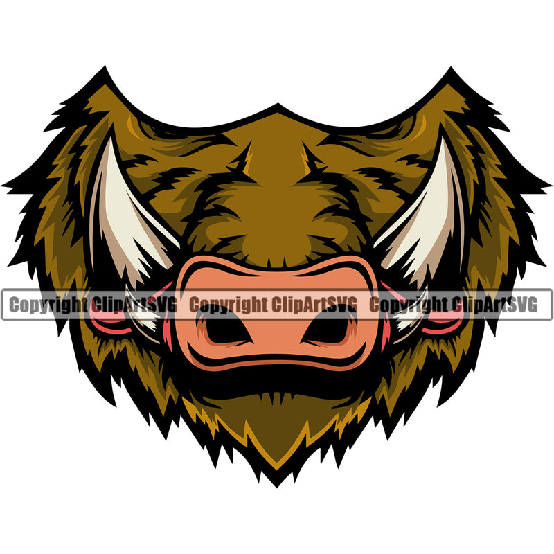 Boar Pig Wild Hog Mask Doctor Nurse Face Cover Medical Health Care Virus Sick Graphic Design Logo Clipart SVG