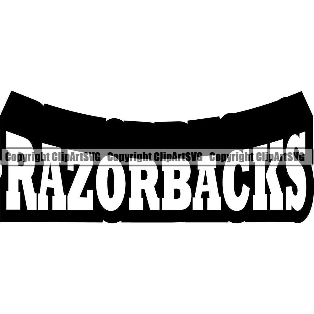 Hogs Razorback Font Boar Wild Hog Pig Razorback Animal School Team Sport Mascot Design Text ...