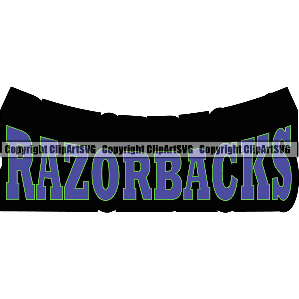 Animal Brown Design Mascot Logo Blue Color Pig Boar Razorback Clipart SVG