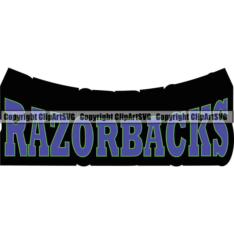 Animal Brown Design Mascot Logo Blue Color Pig Boar Razorback Clipart SVG