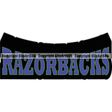 Animal Brown Design Mascot Logo Blue Color Pig Boar Razorback Clipart SVG