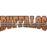 Buffalo Mascot Sport Team School Bull Horn Wild Animal Design Color Text Word Lettering Logotype Logo Clipart SVG