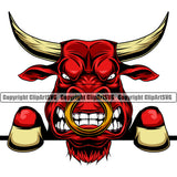 Bull Angry Growling Steer Peeking Color Peeking Peek-A-Boo Head Face Nose Ring Cowboy Animal School Team Sport Mascot Logo Clipart SVG