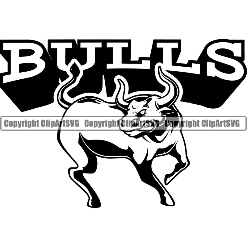 Steer Cattle Cowboy Logo Animal Muscle Body Angry Bull Western Animal Mascot Design Element Clipart SVG