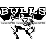 Steer Cattle Cowboy Logo Animal Muscle Body Angry Bull Western Animal Mascot Design Element Clipart SVG