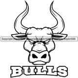 Muscle Body Western Cattle Mean Bull Sports Team Animal Mascot Logo Clipart SVG