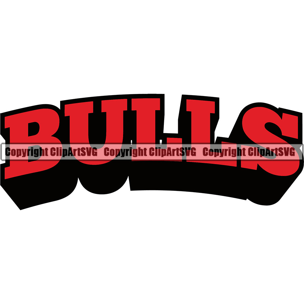 Bull Angry Muscle Steer Cowboy Western Cattle Mean Color Animal School Team Sport Mascot Text Curved Detailed Logo Clipart SVG