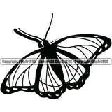 Animal Black Butterfly Insect Design With White Background Mascot Image Vector Clipart SVG