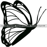 Animal Black Butterfly Insect Logo Design White Background Image Vector Clipart SVG