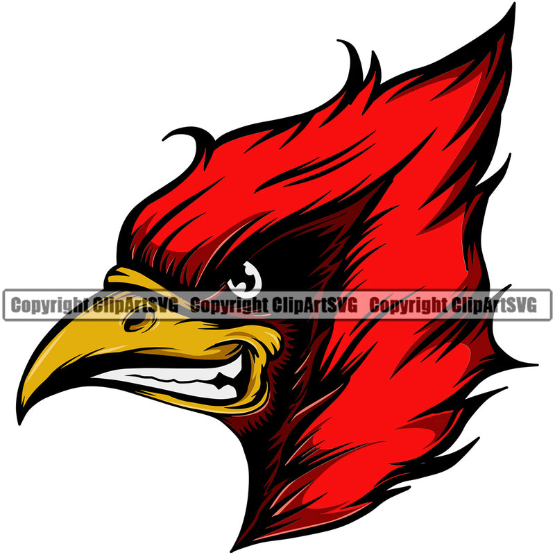 Animal Head Red Color And Gold Color Face School Sports eSports Team Game Mascot Vector Clipart SVG