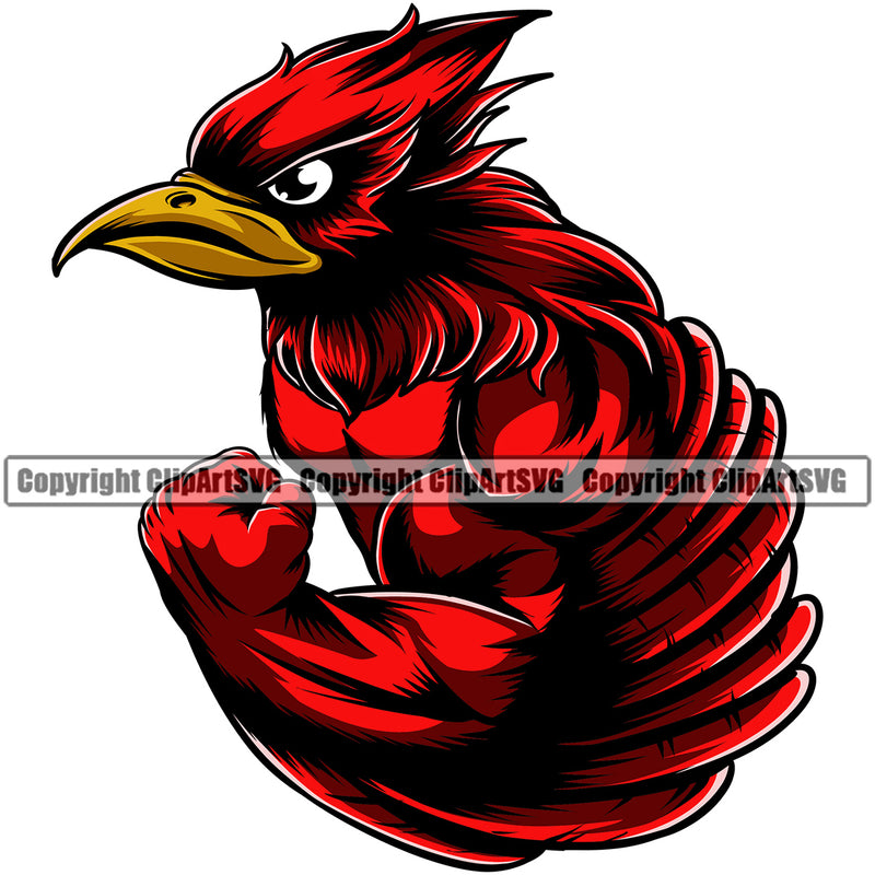 Animal Angry Strong Muscles And Head Red Color Mascot School Sports eSports Team Game Vector Clipart SVG