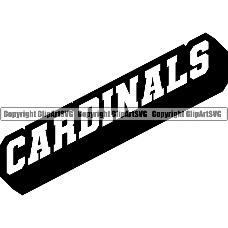 Animal Cardinal Text Color School Sports eSports Team Game Black Mascot Head Clipart Clipart SVG