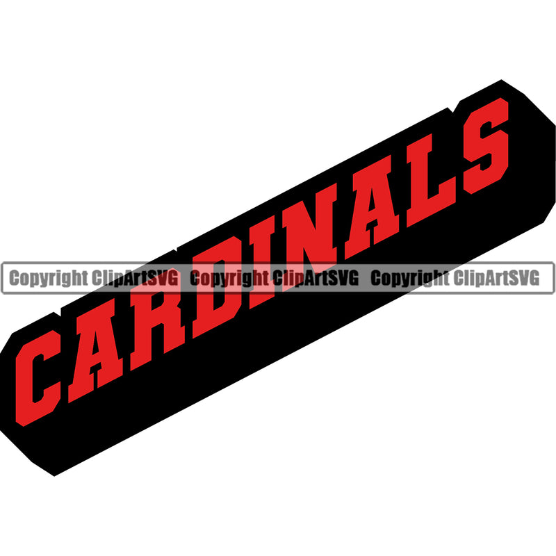Animal School Sports eSports Team Game Simple Cardinal Text Bird Red Color Mascot Design Element Clipart SVG