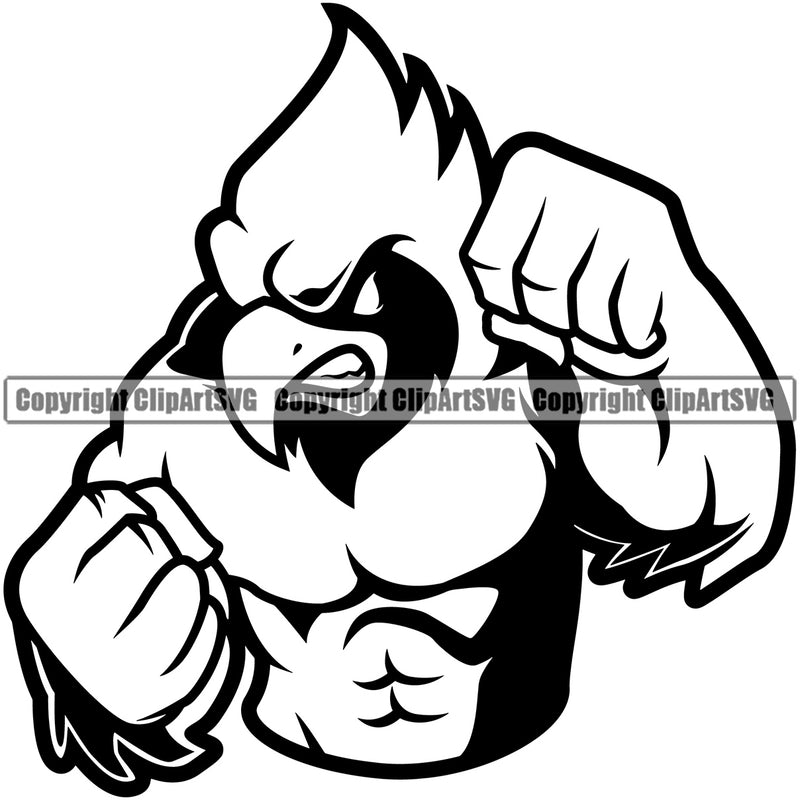 Animal Black Head Angry Character Muscles Sports Team School Sports eSports Team Game Vector Clipart SVG
