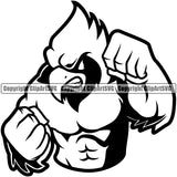 Animal Black Head Angry Character Muscles Sports Team School Sports eSports Team Game Vector Clipart SVG