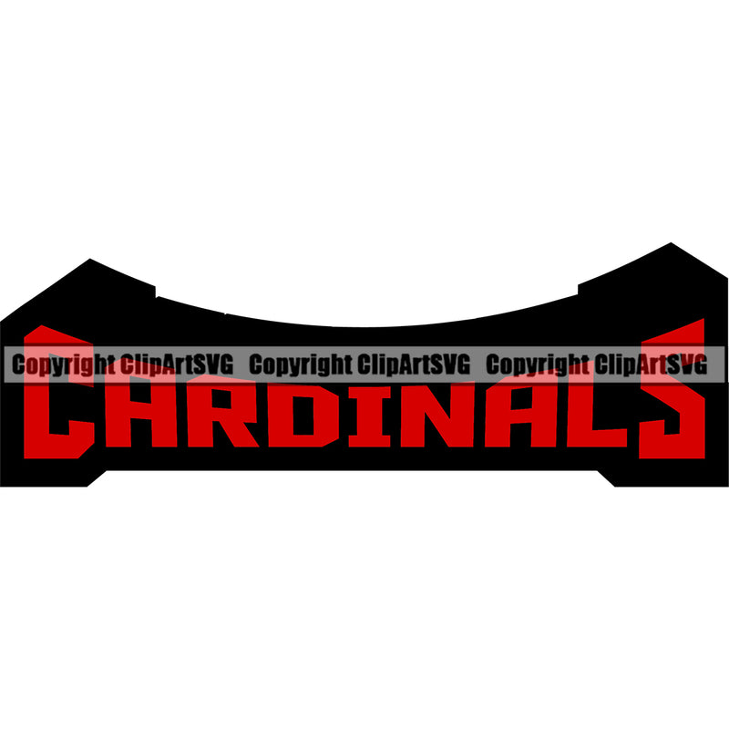 Animal Cardinal Bird Text Red And Black Color Sport Mascot School Sports eSports Team Game Clipart SVG