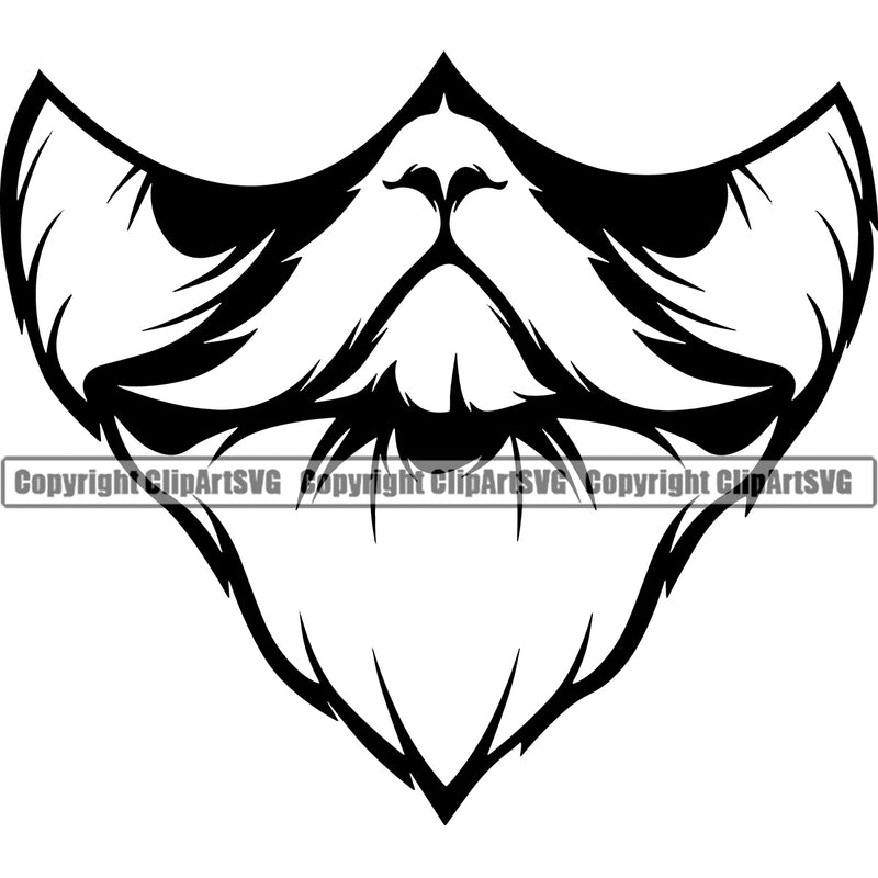 Animal Breed Himalayan Cat Mask White And Black Color Vector Clipart SVG