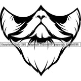 Animal Breed Himalayan Cat Mask White And Black Color Vector Clipart SVG