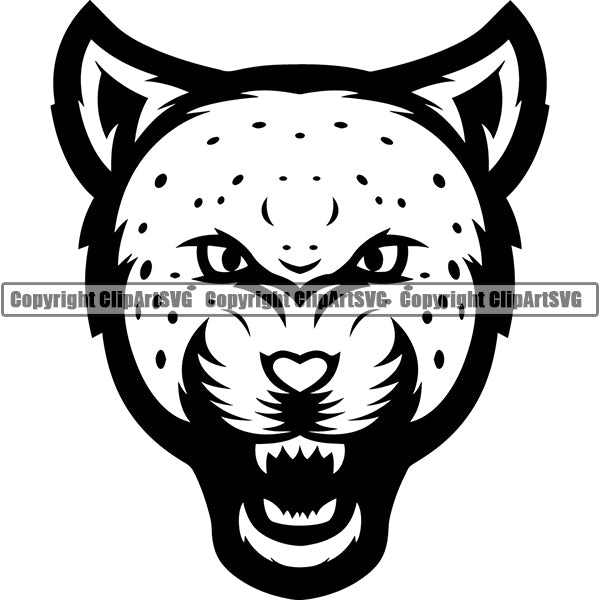 Angry Cheetah Leopard Jungle Big Cat Animal ClipArt SVG
