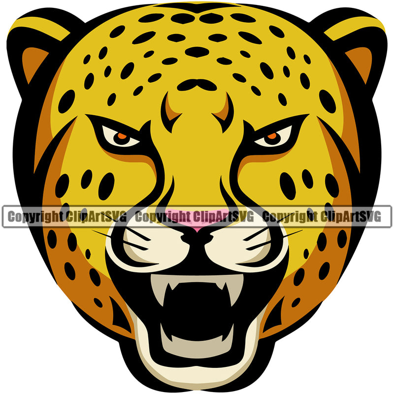 Animal Cheetah Angry Face Leopard Mascot Cheetah Logo Design Element Illustration  Clipart SVG