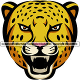 Color Vector Design Head Of Cheetah Mascot Animal Clipart SVG