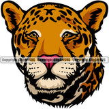 Sports Team Mascot Animal Color vector Cheetah Leopard Jungle ClipArt SVG