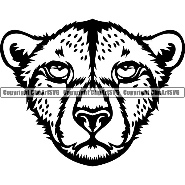 Sports Team Mascot Animal Cheetah Leopard Jungle Big Cat Animal ClipArt SVG