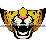 Color Vector Animal Cheetah Jaguar Leopard  face  Mask  SVG ClipArt
