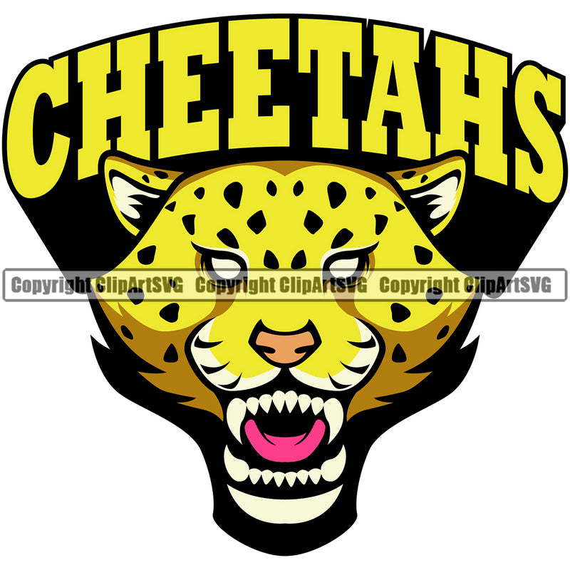 Animal Cheetah Both Color Mascot Cheetah Logo Element Vector Clipart SVG