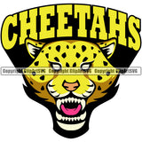 Sports Team Angry Animal Cheetah Jaguar Jungle Yellow Mascot ClipArt SVG