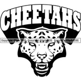 Angry Animal Cheetah Jaguar Jungle Sports Team Mascot with Name ClipArt SVG