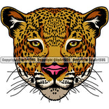 Animal Black Color Jaguar Angry Leopard Cheetah Logo Design Element Mascot face Clipart SVG