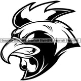 Animal Rooster Chicken Head Victor School eSports Team Game Logo Face Clipart SVG