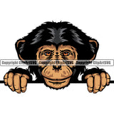 Monkey Mascot Head Face Wild Zoo Animal Nature Sports Team Logo ClipArt SVG