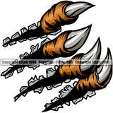 Animal Monster Claw Nail Mascot Color Sports Team ClipArt SVG