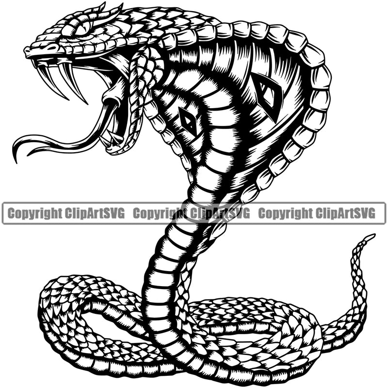 Cobra Viper Python Snake Sports Team Mascot Element ClipArt SVG