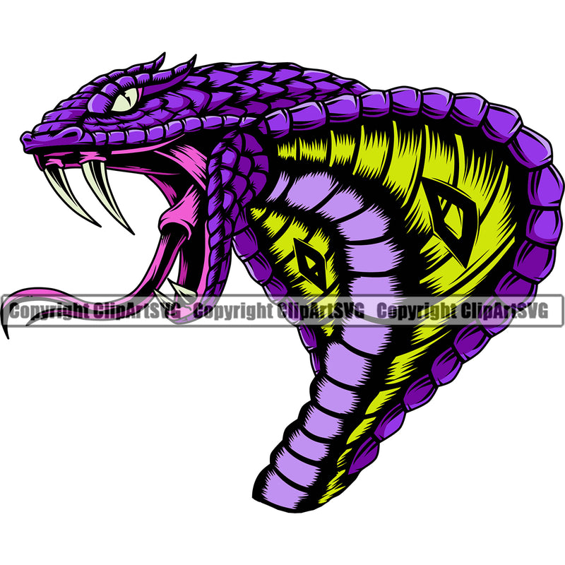 Cobra Snake Sports Wildlife Wild Animal Sports Team Mascot ClipArt SVG