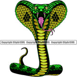 Cobra Snake Venom Bite Wildlife Wild Sports Team Mascot Color ClipArt SVG