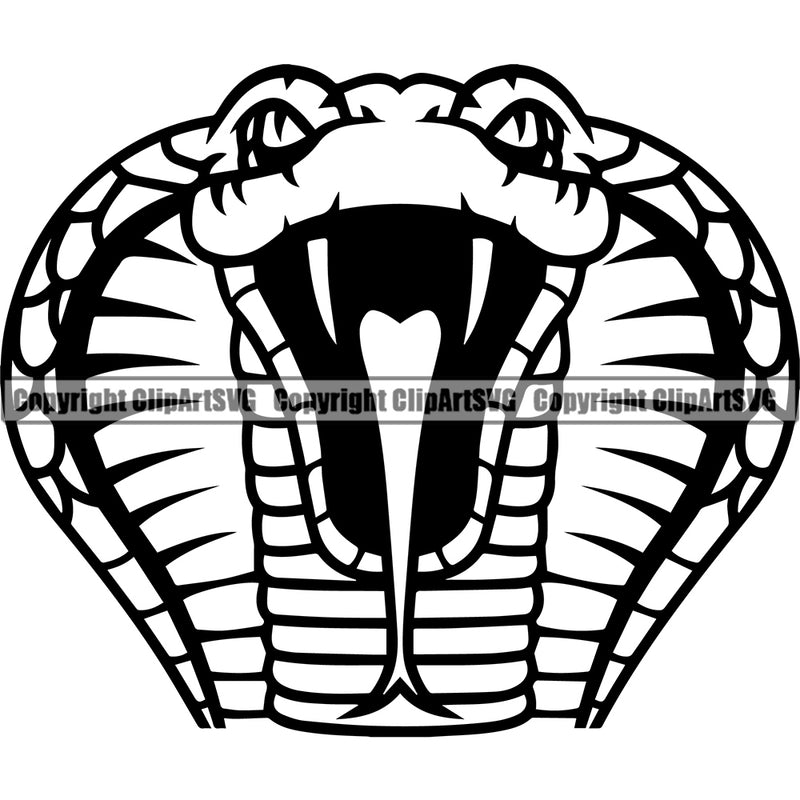 Cobra Head Sports Team Wildlife Wild Animal Zoo Mascot ClipArt SVG