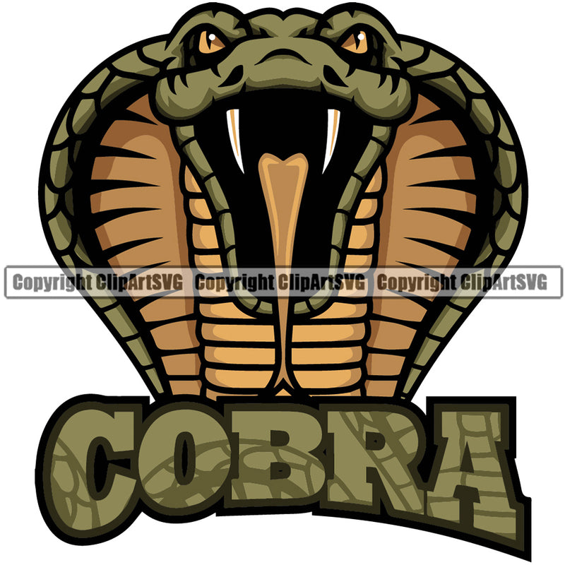 Cobra Head With Text Sports Team Mascot Logo ClipArt SVG