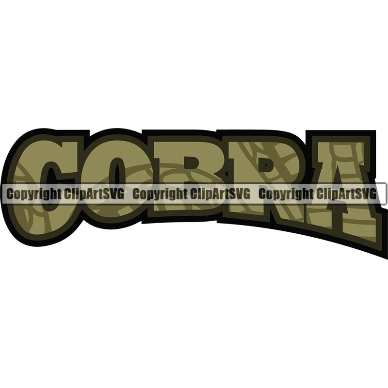 Cobra Sports Team Color Text Logo ClipArt SVG