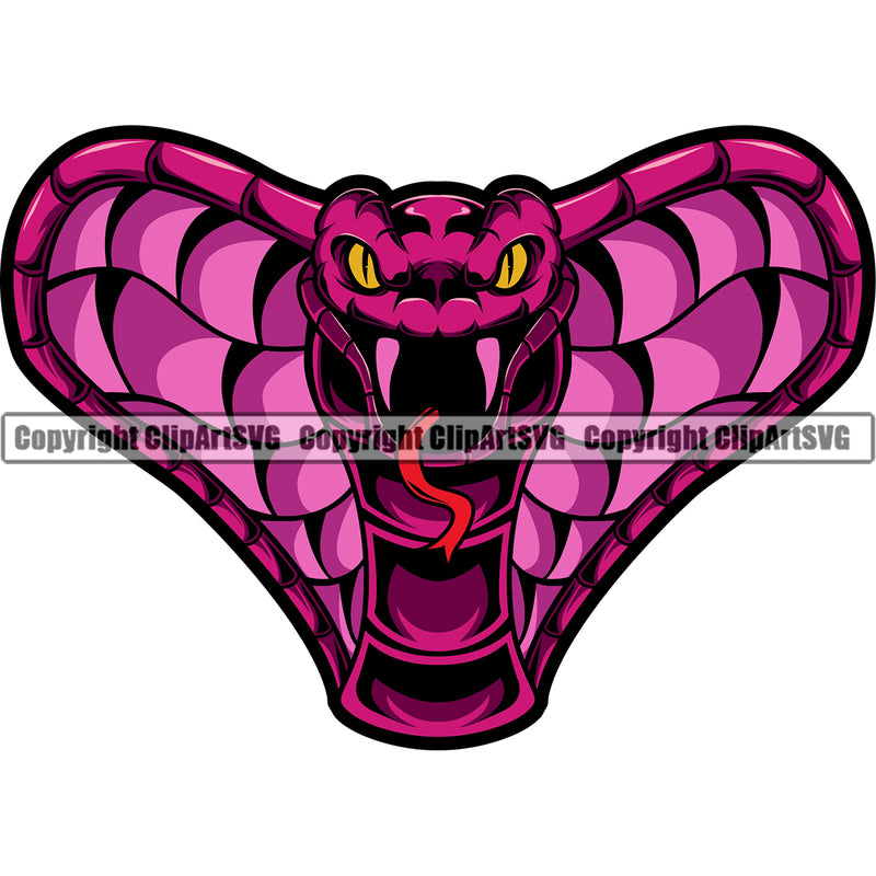 Python Snake Head Reptile Animal ClipArt Mascot Color Logo SVG