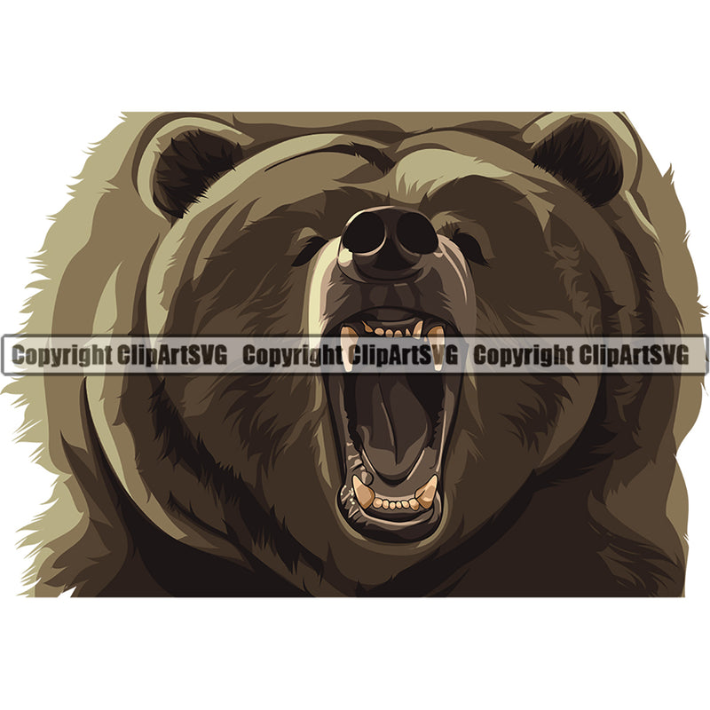 Animal Angry Bear Sports Team Color Mascot Grizzlies Sports Team Game Mascot Wildlife Wild Logo ClipArt SVG