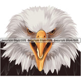 American Eagle Bird Sports Team Color Mascot Logo ClipArt SVG