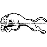 Jumping Cougar Wildlife Animal Sports Team Mascot Logo ClipArt SVG