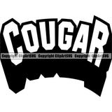 Cougar Animal Sports Team Mascot Text Logo ClipArt SVG