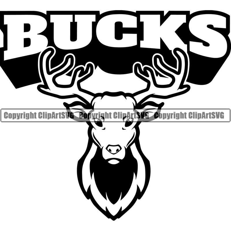 Animal Buck Deer Mascot Color Combo Steer Cattle Cowboy Logo Vector Clipart SVG